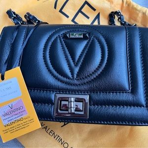 Mario Valentino for Valentino Black Beatrize Leather crossbody Bag